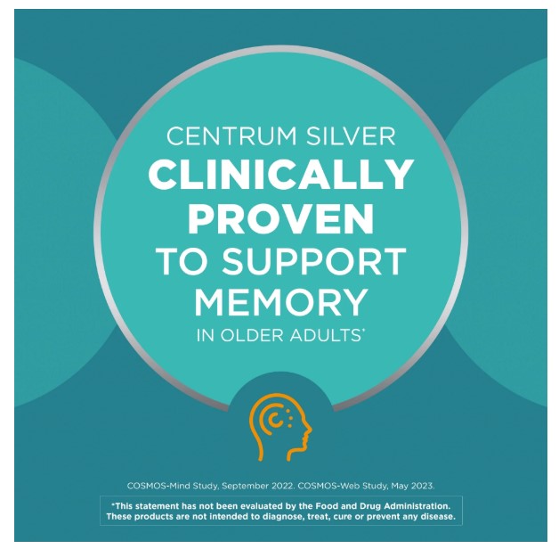 Centrum Silver Mens 50 Plus Multivitamin With Vitamin B & D3, 65 Count