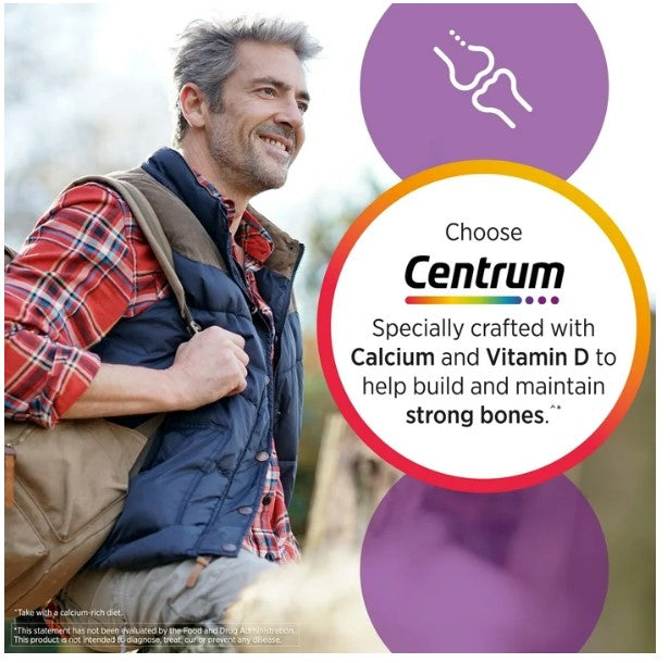 Centrum Silver Mens 50 Plus Multivitamin With Vitamin B & D3, 65 Count