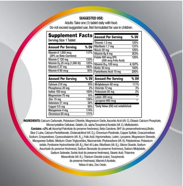 Centrum Silver Mens 50 Plus Multivitamin With Vitamin B & D3, 65 Count
