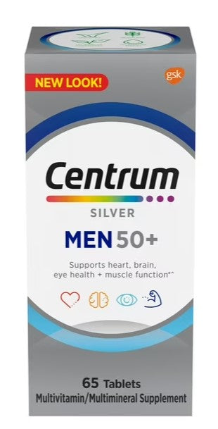 Centrum Silver Mens 50 Plus Multivitamin With Vitamin B & D3, 65 Count