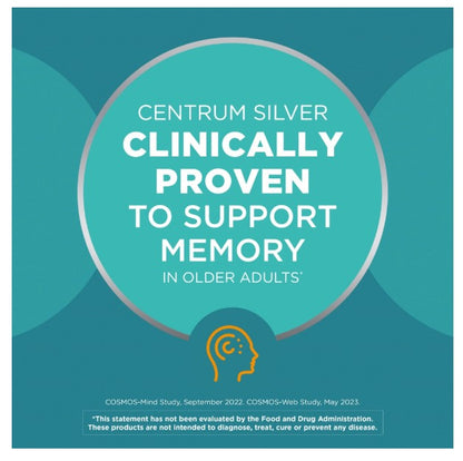Centrum Silver Mens 50 Plus Multivitamin With Vitamin B & D3, 65 Count